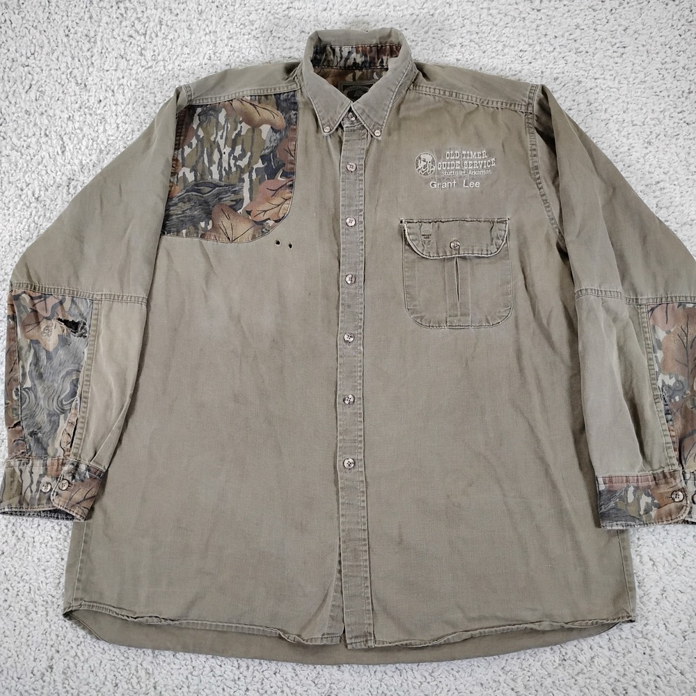 Vintage Mossy Oak Companions Shirt Mens 3XL Button Camouflage Shooting USA 90s